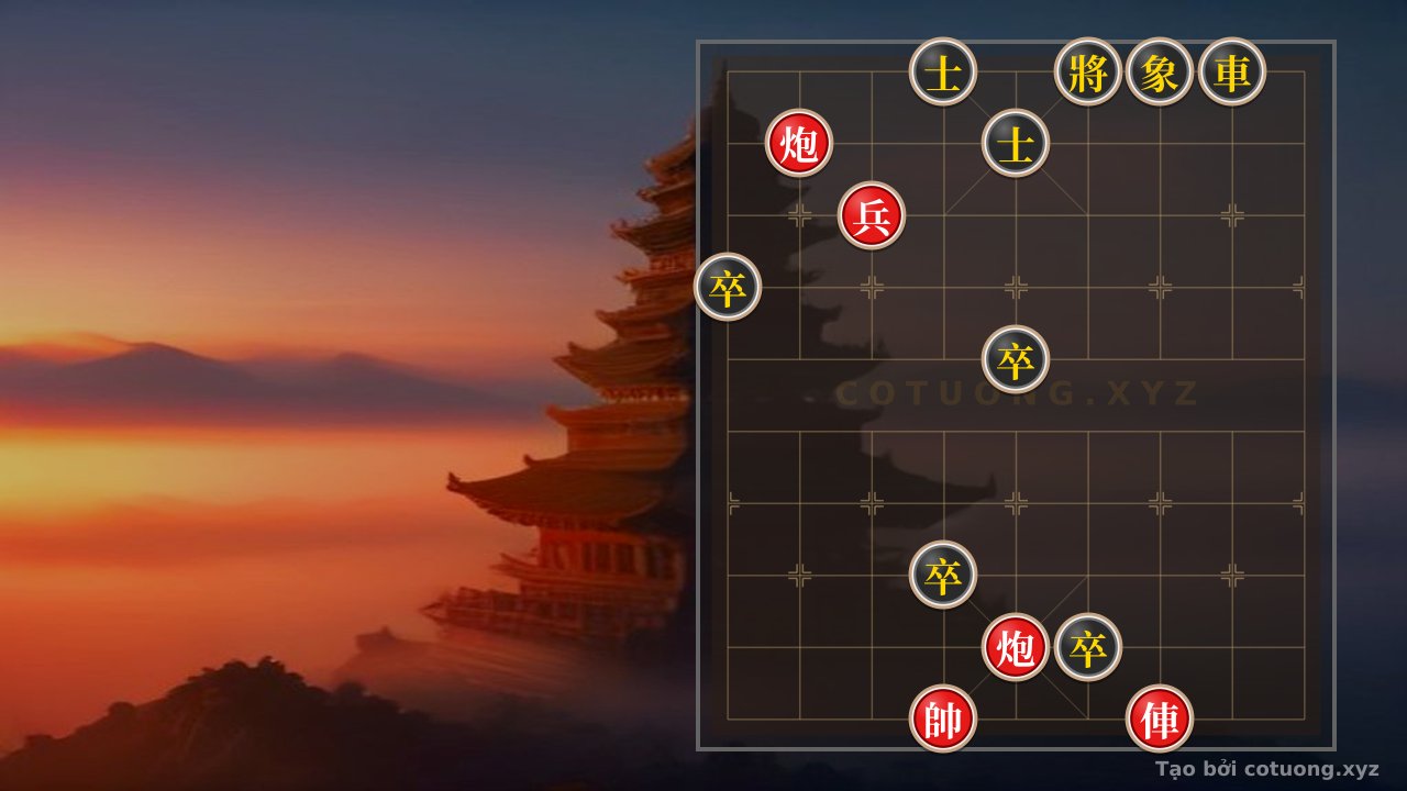 Thế cờ: Red Cannon on 8th File, 9th Rank: A Bold Move That Defeated the Black General in This Hidden Chess Game — Cờ Tướng Online
