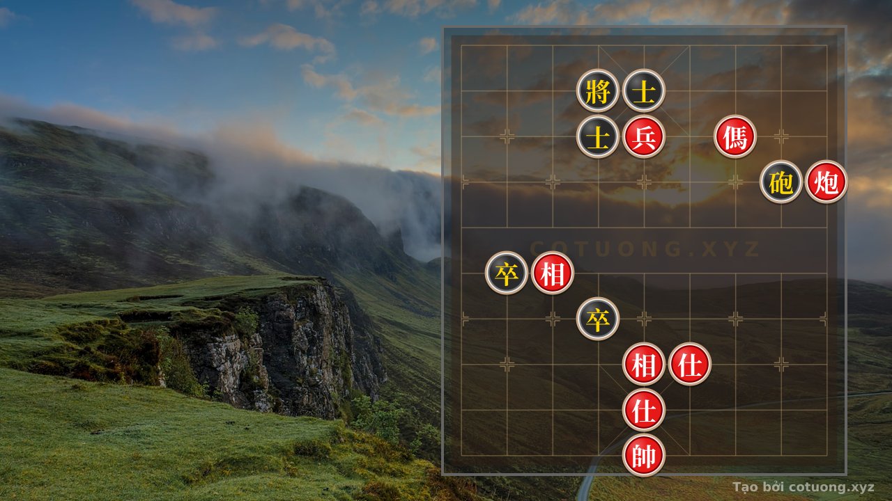 Thế cờ: Thrilling Xiangqi: Red Fires an Open Cannon, Black's Advisor Trapped - Extreme Tactical Exercise — Cờ Tướng Online