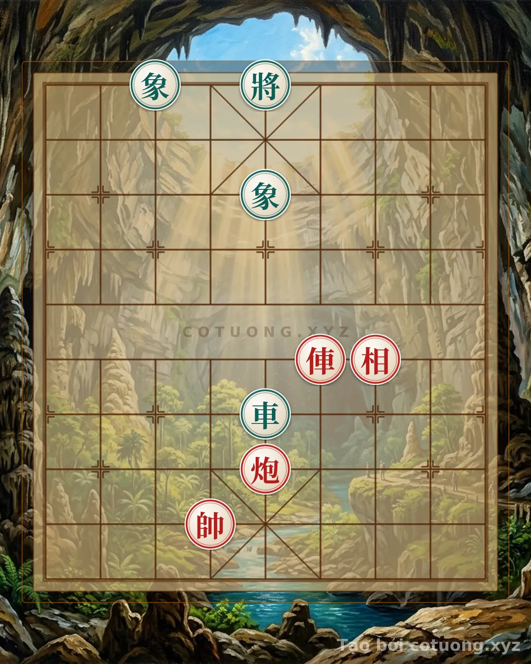 Challenge: The Explosive Clash of Forces: Red's Cannon on File 5 Launches an Attack, How Does Black's Bishop on File 3 Defend? - Can you solve it?