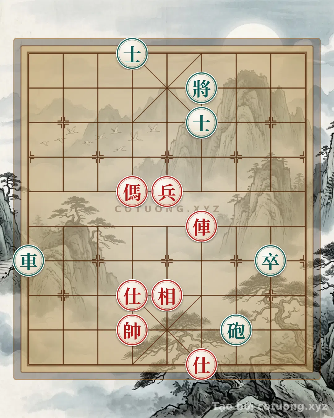 Thế cờ: The Secret of Breaking the Black Rook Cannon Formation: When the Red General Faces Certain Death Before the King's Palace — Cờ Tướng Online