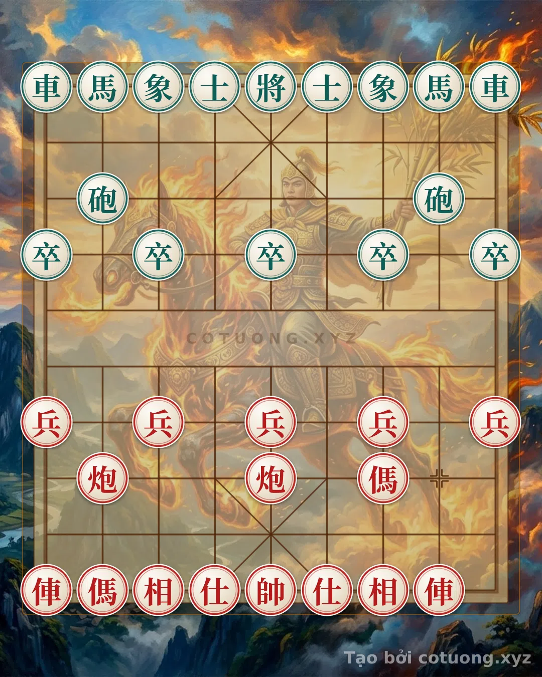 Thế cờ: The Classic Checkmate: When 2 Red Rooks, 2 Red Cannons, and 2 Red Horses Dance in the Black Fort - The Unstoppable Counterattack Strategy — Cờ Tướng Online