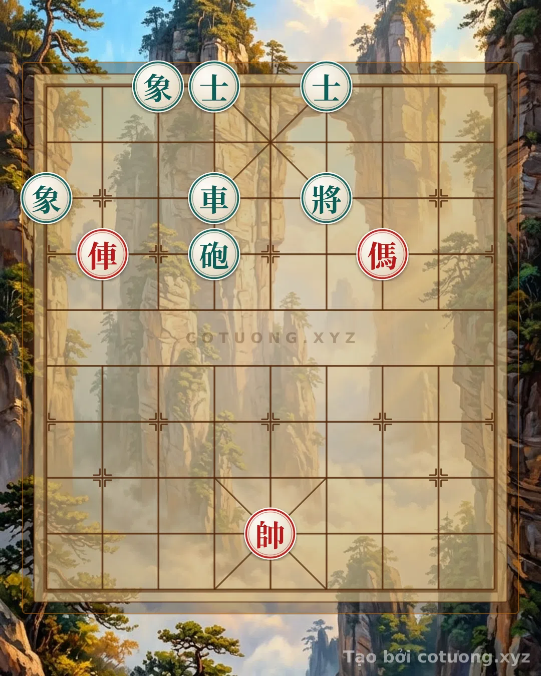 Thế cờ: Xiangqi Level 8/10: The Critical Red Chariot at File 8 Rank 7 – Unveiling the Deadly Empty Cannon Strike to Crush the Black Elephant at File 3 Rank 10! — Cờ Tướng Online