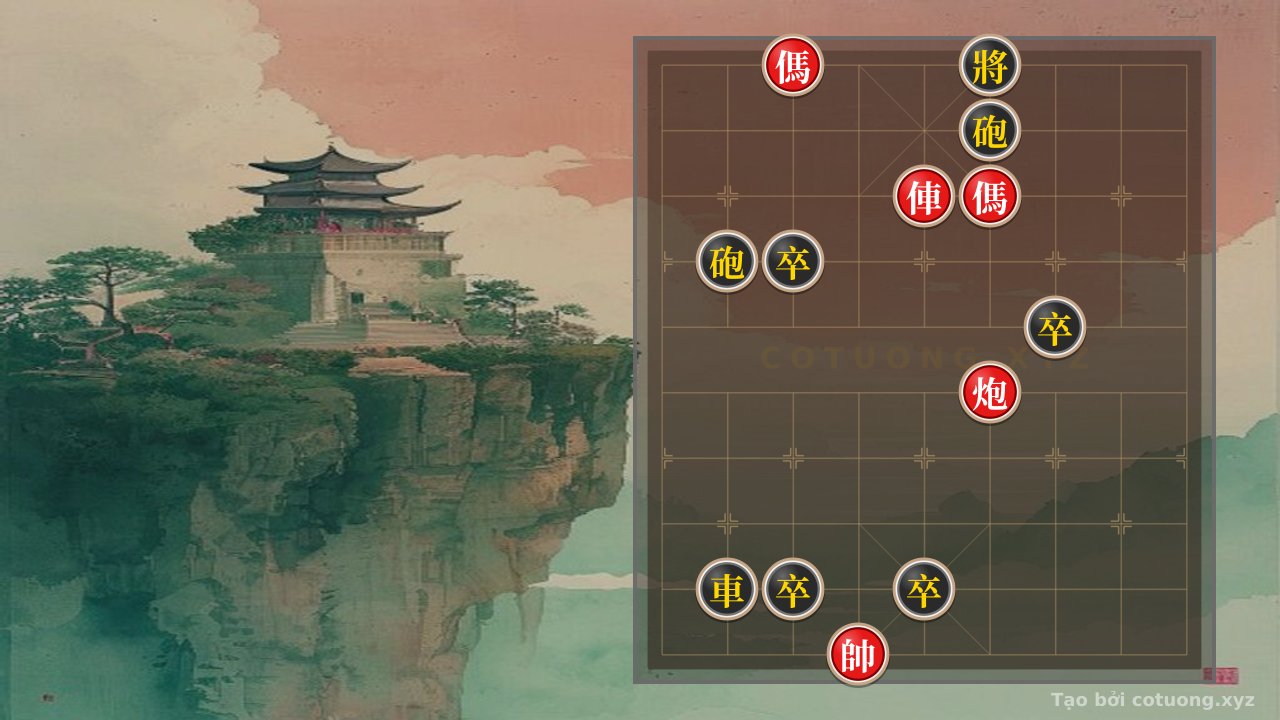 Thế cờ: Red's Double Horse Maneuver in the Chariot-Cannon Formation — Cờ Tướng Online