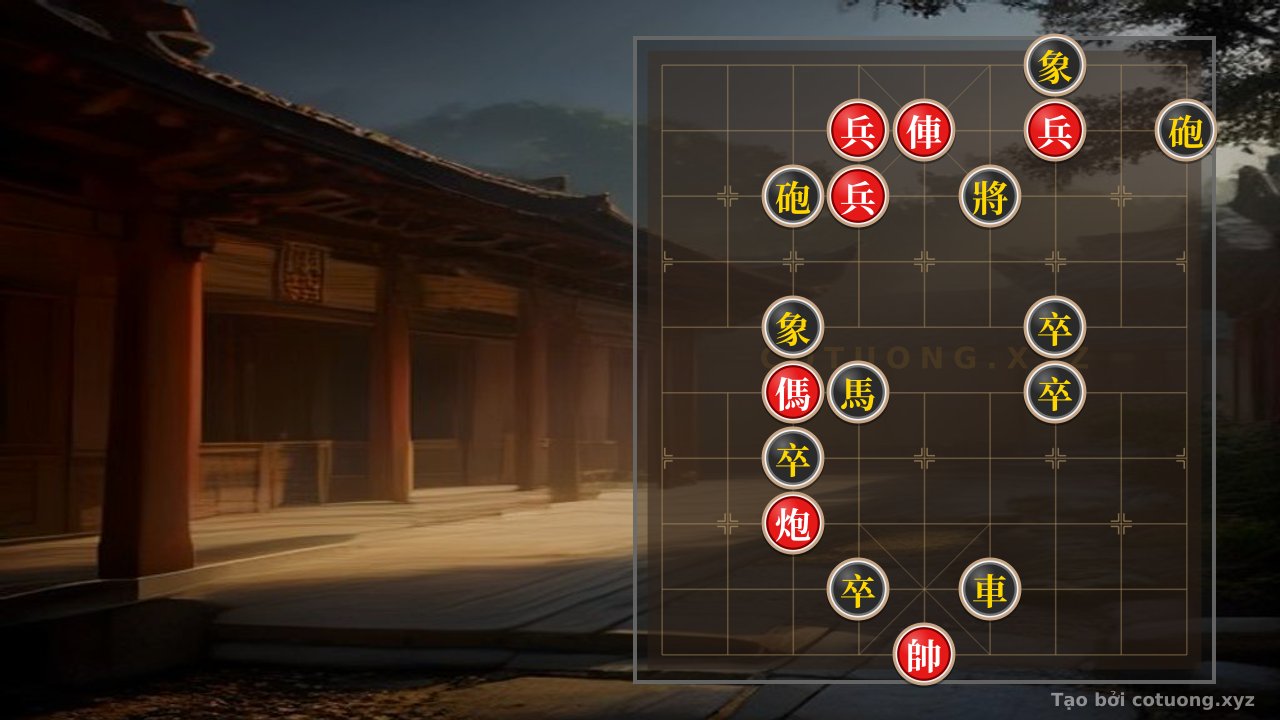 Thế cờ: Black's Defensive Tips: Countering the Red Chariot's Attack in the Double Horse Interlocking Formation — Cờ Tướng Online
