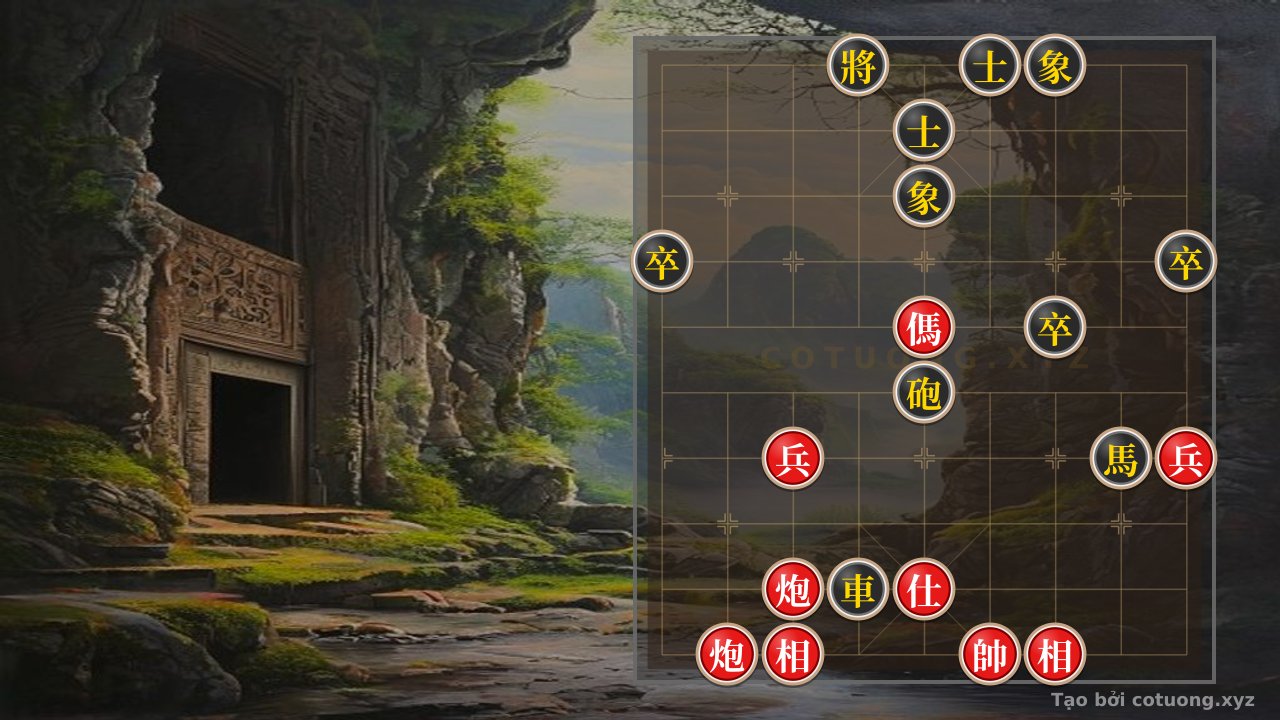 Thế cờ: The Bloody Endgame: Red's 2 Cannons and 2 Pawns Break Black's Chariot, Cannon, and Horse with 3 Black Pawns - A Trap That Even AI Masters Must Tremble At — Cờ Tướng Online