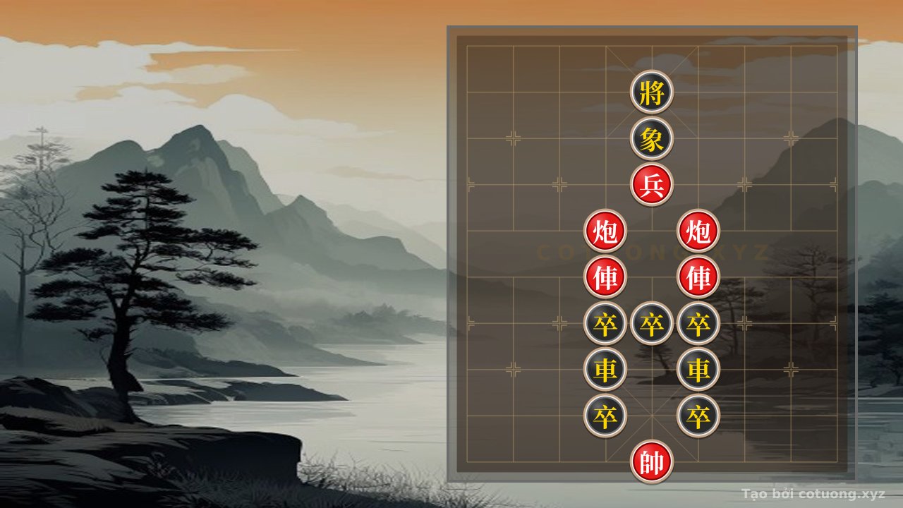 Thế cờ: The Secret to Breaking the River Formation: Red's 2 Rooks, 2 Cannons, and 1 Pawn Crushing Black's 2 Rooks and 5 Pawns – When Counterattack Meets Counterplay — Cờ Tướng Online