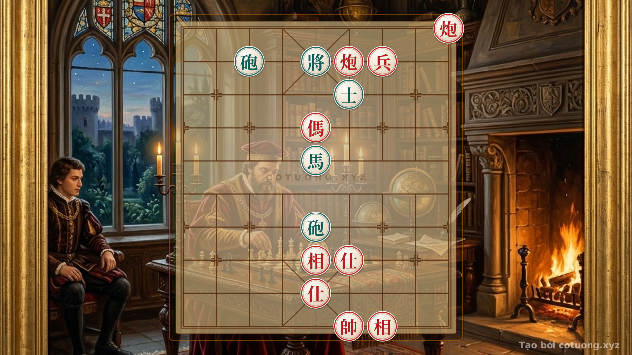 Thế cờ: Xiangqi Masterpiece: Red Cannon Empty Sky, Black Advisor Row 6 Godlike Defense — Cờ Tướng Online