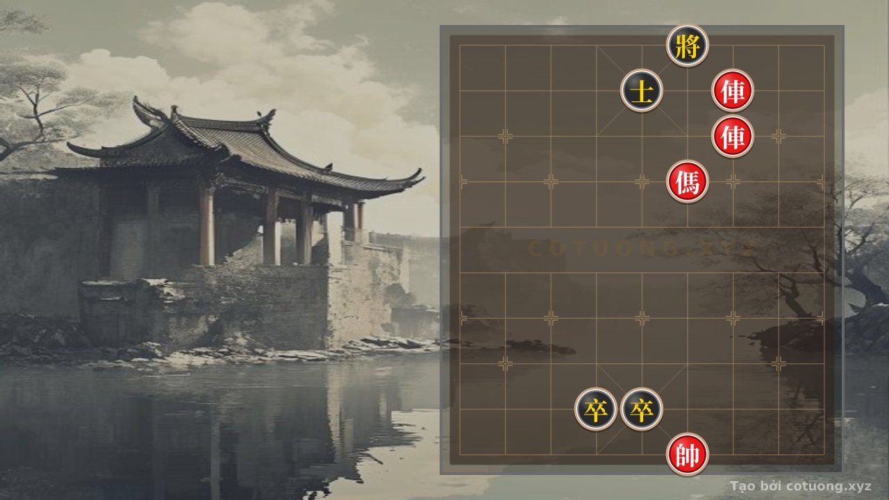 Thế cờ: Xiangqi Formation: Red's Strategy with 2 Chariots and Horse to Attack Black's General — Cờ Tướng Online
