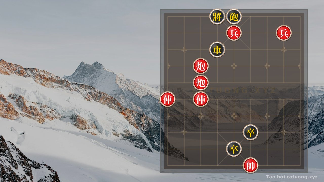 Thế cờ: Brutal Strategy: Red Chariot on File 9 Pierces Black General in 'Empty Cannon' Formation — Cờ Tướng Online