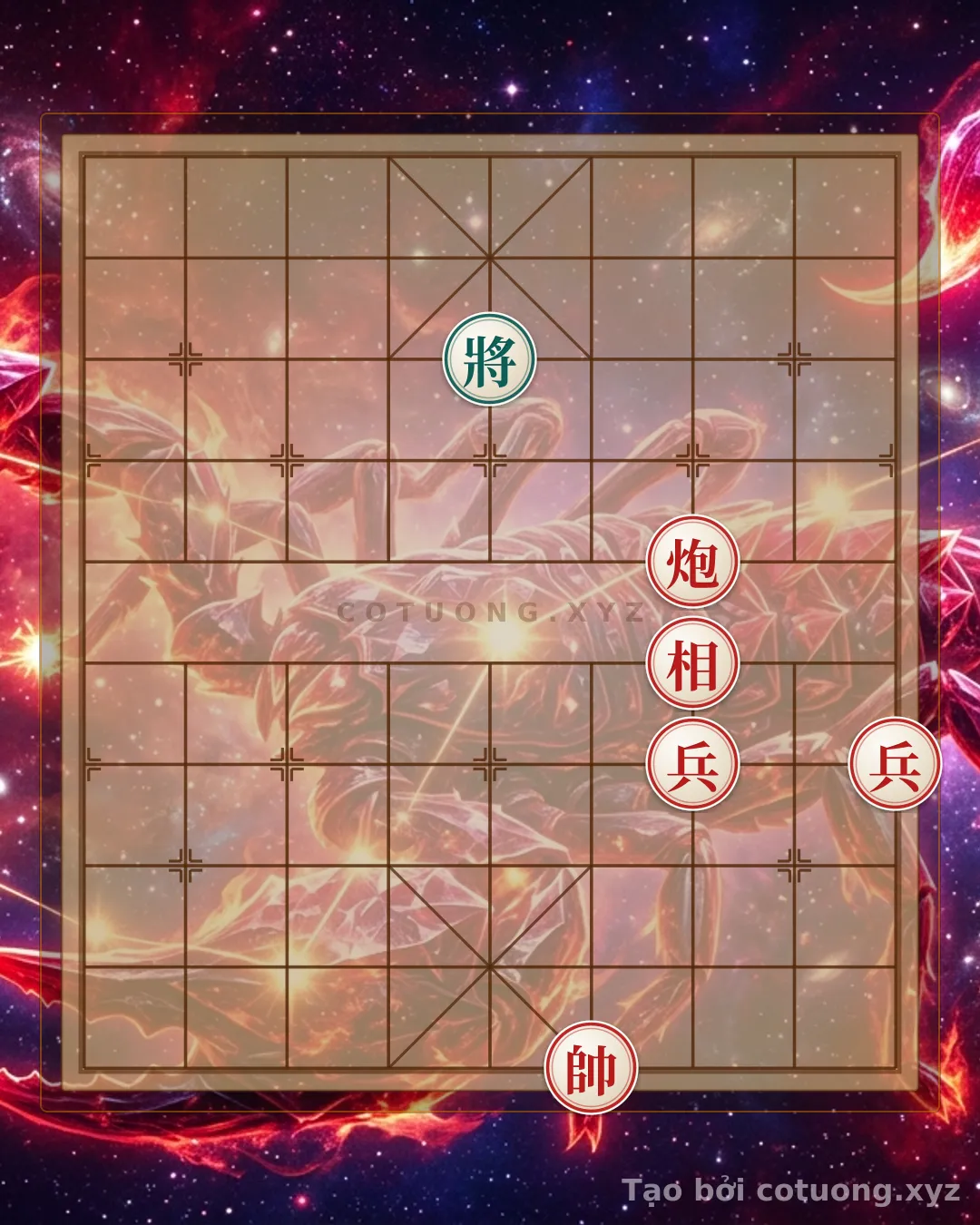 Challenge: How to Play the Red Move in the Position 'Black General on 5th File, 8th Rank - Red Cannon on 3rd File, 6th Rank' (Forced Use of Chariot, Cannon, Horse): 