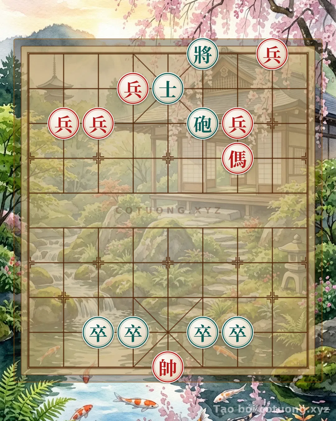 Thế cờ: Red General's Breakthrough: Double Horse Leg Strategy in a Critical Battle — Cờ Tướng Online