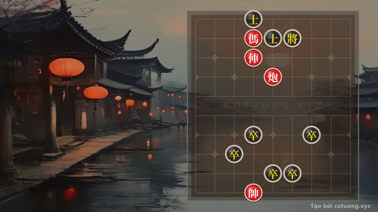 Thế cờ: Red Cannon on 5th File, 7th Rank: A Decisive Move in a Simple Yet Deadly Xiangqi Position — Cờ Tướng Online